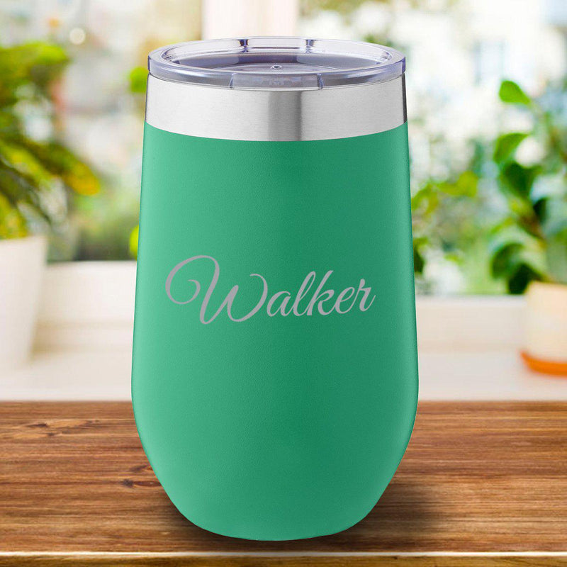 Personalized Green Travel Tumbler 16oz. - Script - JDS