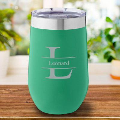 Personalized Green Travel Tumbler 16oz. - Stamped - JDS