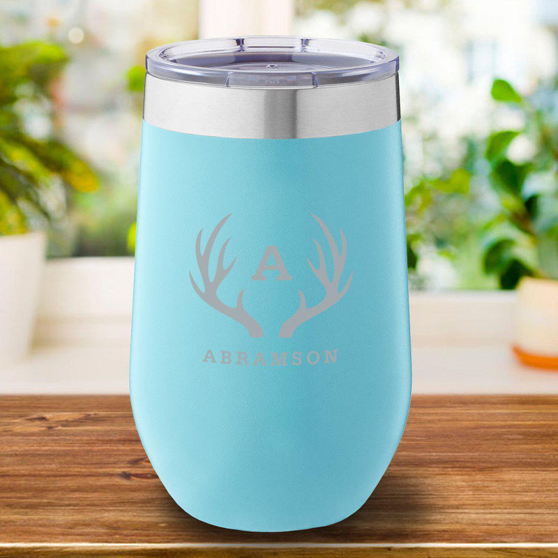Personalized Mint Travel Tumbler 16oz. - Antlers - JDS