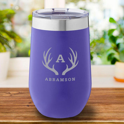 Personalized Purple Travel Mug 16oz. - Antlers - JDS