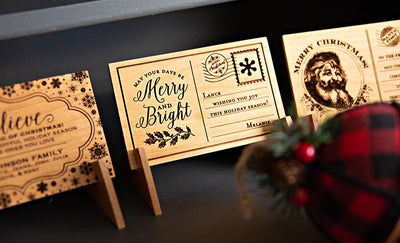 Personalized Wood Christmas Postcards -  - Qualtry