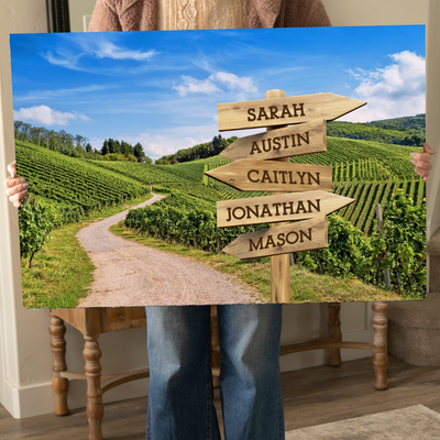 Personalized Vineyard Canvas Print with Family Names -  - JDS