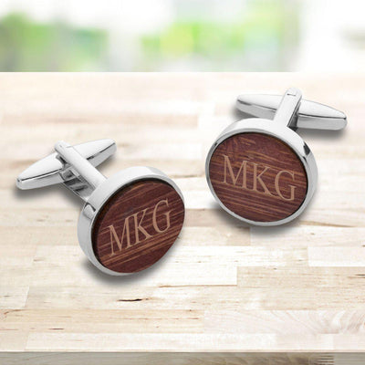 Personalized Wooden Walnut Cufflinks for Men -  - JDS