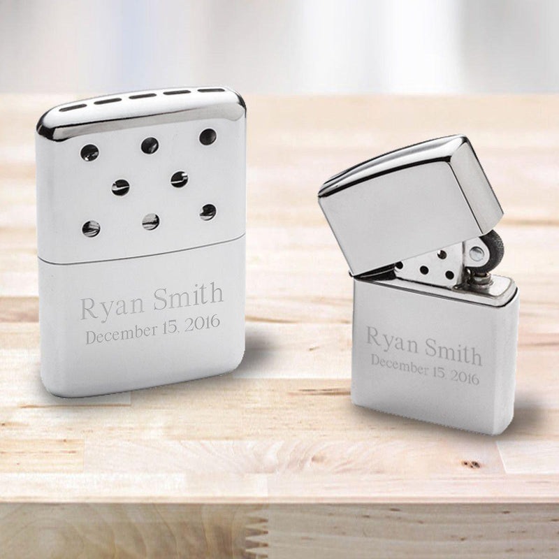 Personalized Zippo Gift Set - Hand Warmer & Chrome Lighter -  - Zippo